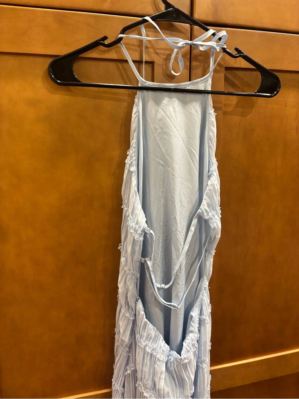 Pepper Mayo Light Blue Halter Maxi Dress - Picture 4 of 8